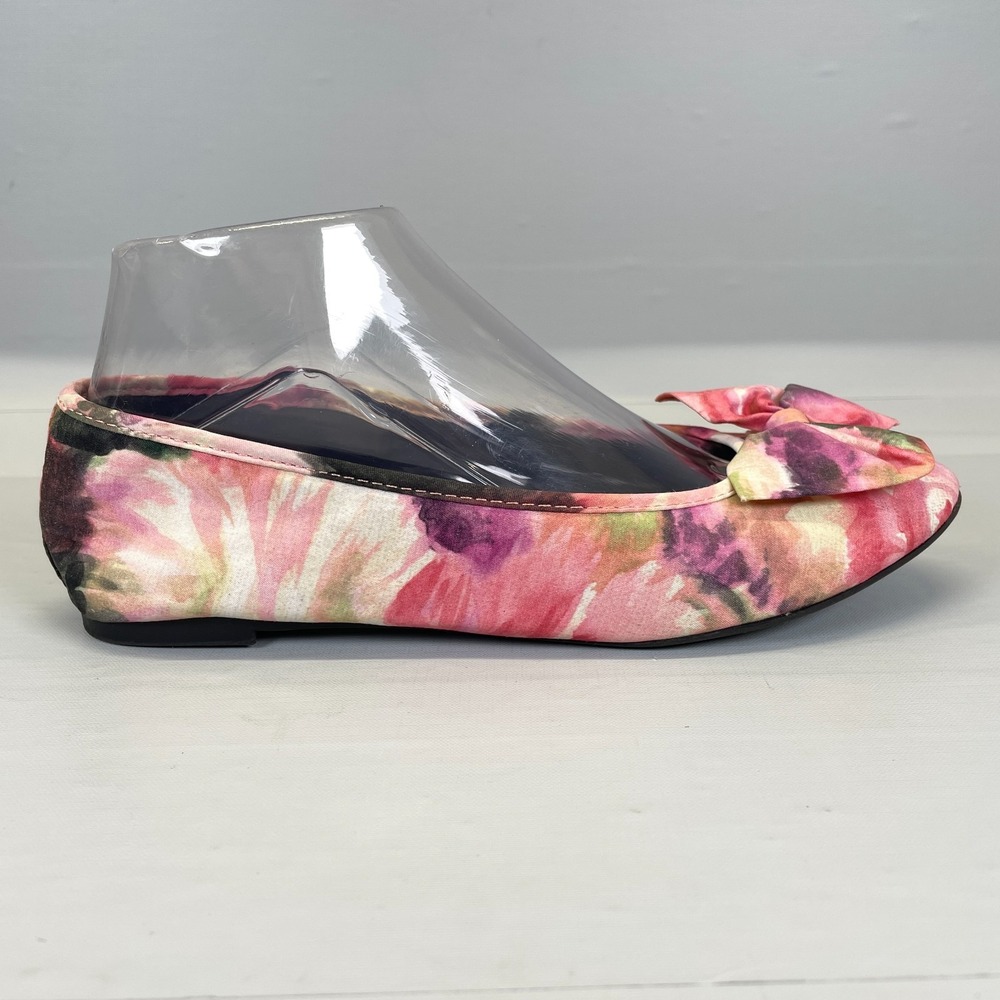 Sam & Libby Ballet Flats Womens Size 7 Colorful Textile with Bow Slip On Shoes